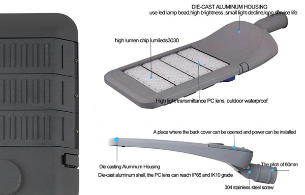 BOSUN outdoor street light aluminum housing